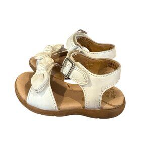 Stride Rite Sandals White Bow 5 Toddler Girl Shoes Spring Summer Peep Toe